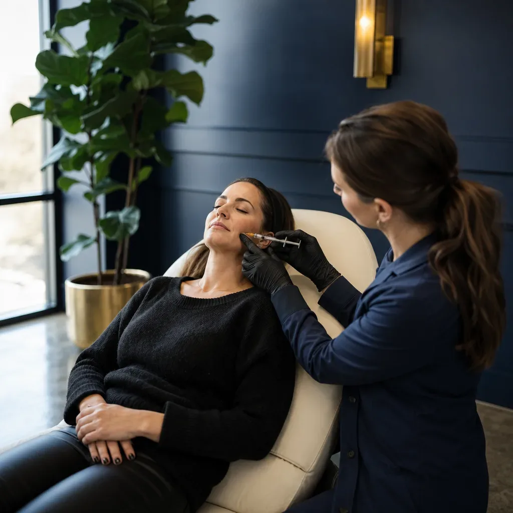 Injector performing PRF facial on patient at Southside Jacksonville medical spa near St. Johns Town Center